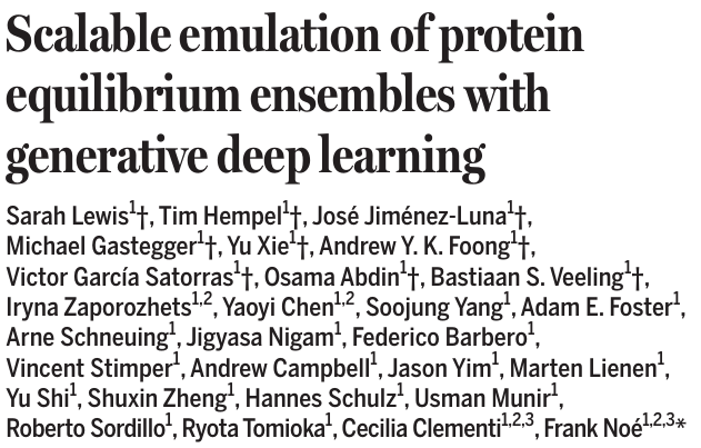 Science | 生成式深度學習模型模擬蛋白平衡態的構象系綜
