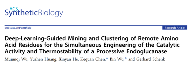 ACS Synth. Biol. | 深度學習引導的遠程氨基酸殘基挖掘和聚類，用于同時工程加工內切葡聚糖酶的催化活性和熱穩定性